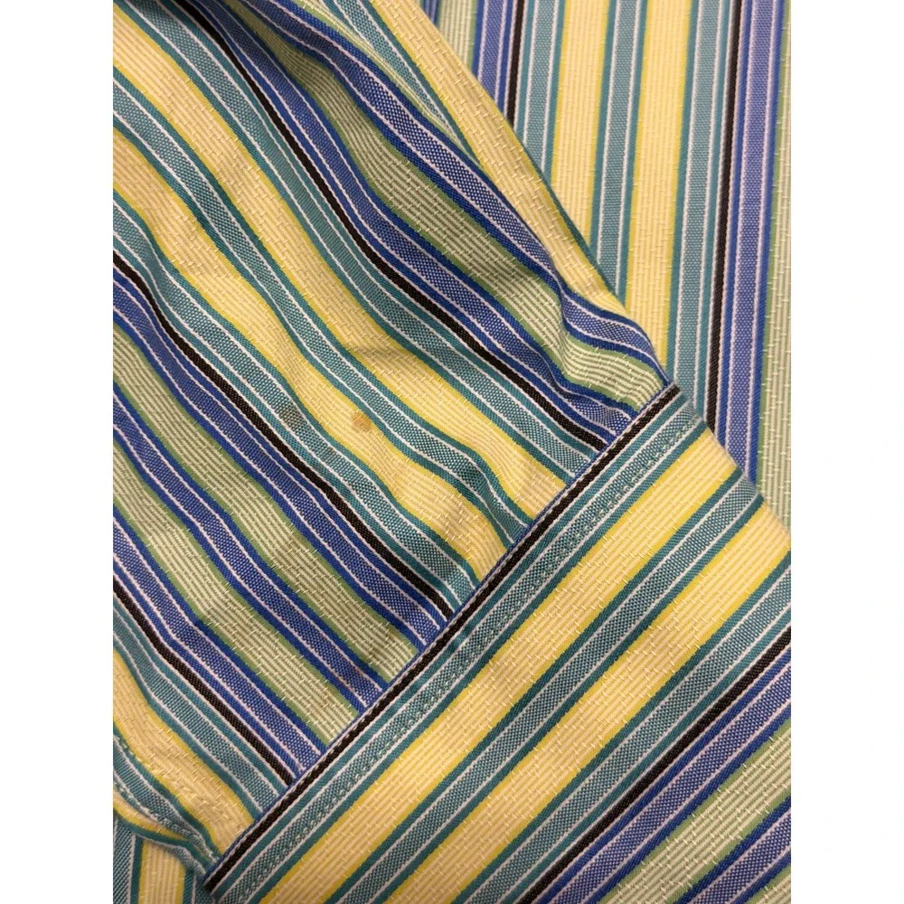 Robert Graham Shirt Mens Extra Large Striped Flip Cuff Classic Fit